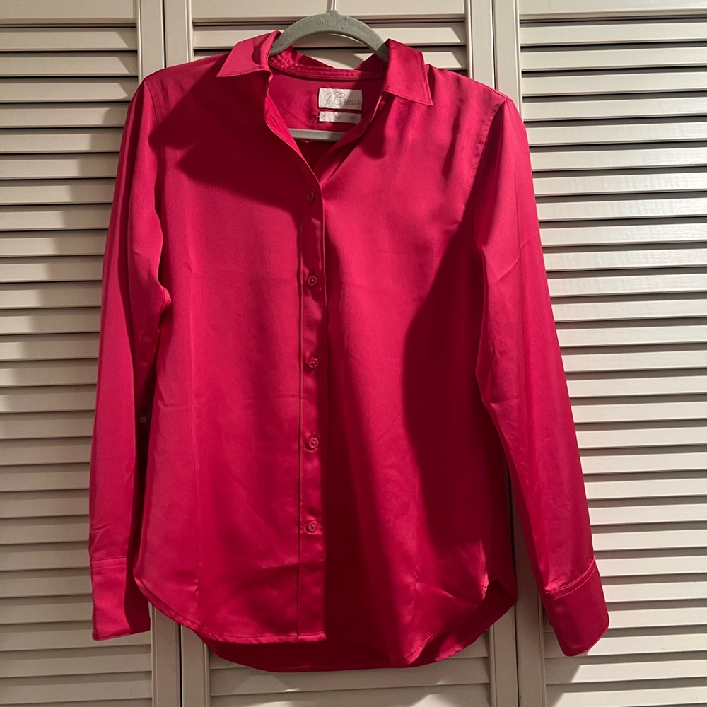NEW J.Crew Pink Button Up - Picture 6 of 10